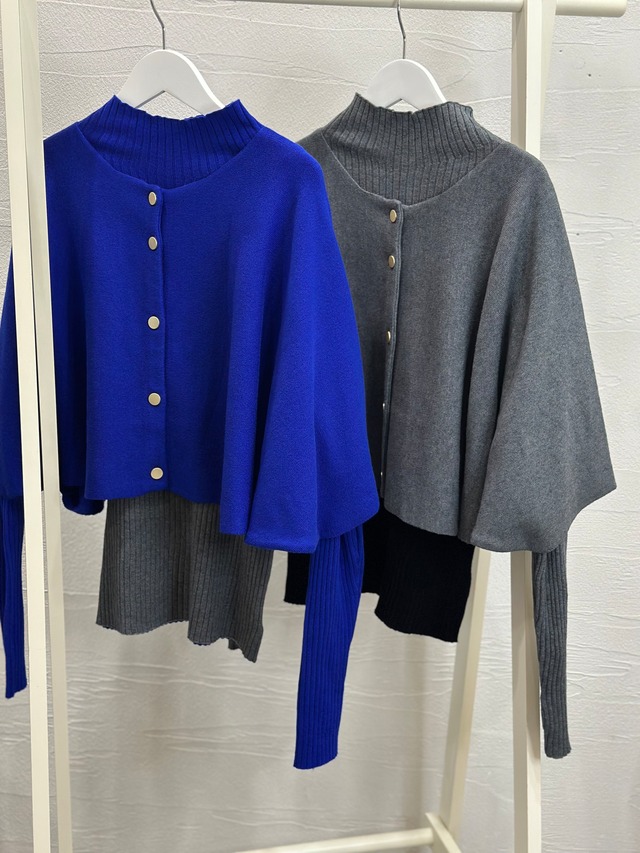 ニットケープ＆リブニットアンサンブル