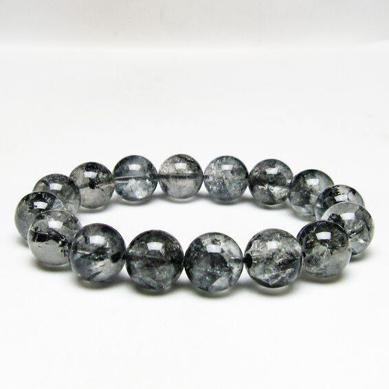 ブラックエレスチャルクォーツ ブレスレット 13mm おまかせ便 一点物 111-54097