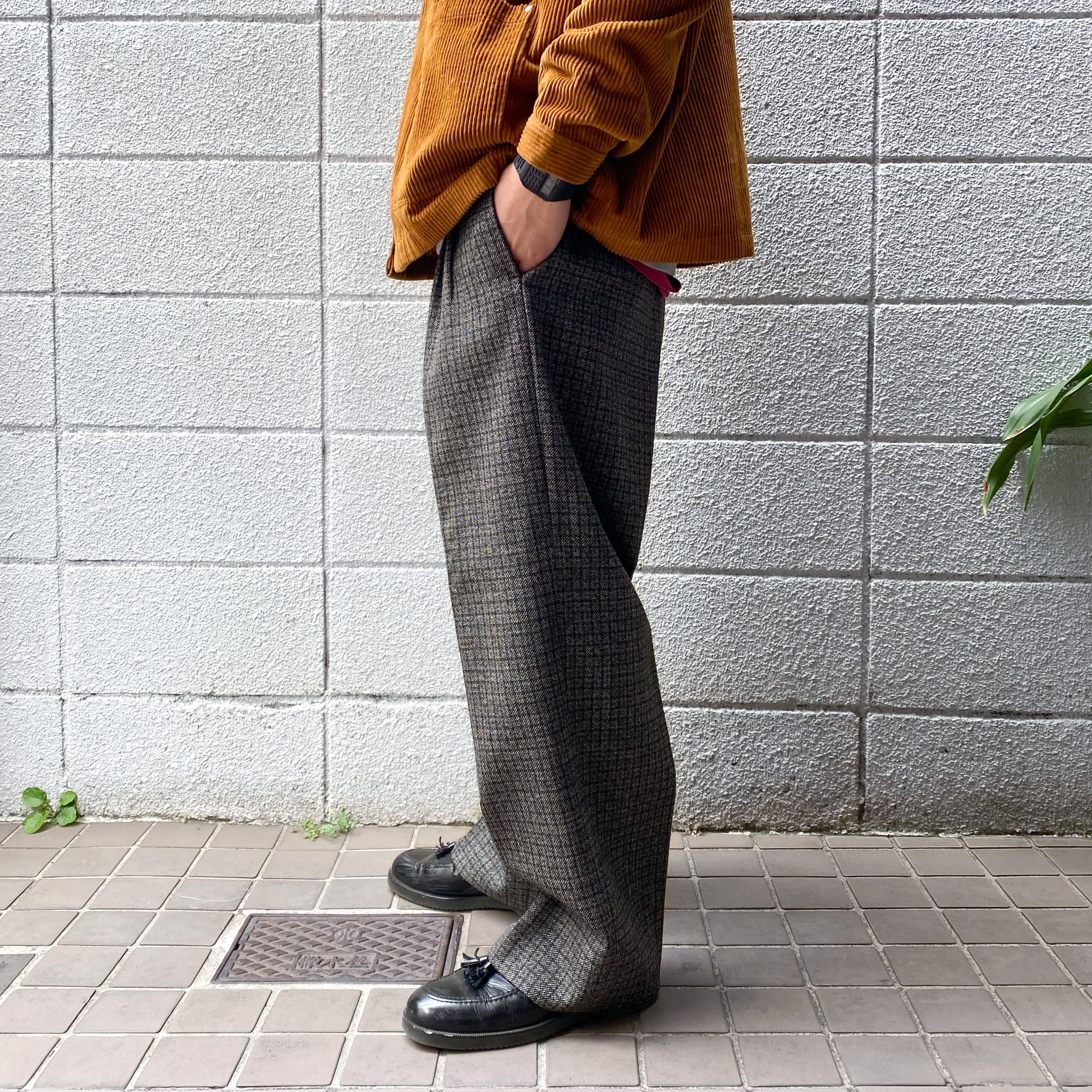 90's Cotton 2Tuck Trousers Wide Pants