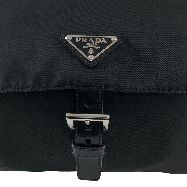 PRADA プラダ ショルダーバッグ ブラック トライアングルロゴ フロントバックル ナイロン vintage ヴィンテージ オールド mkij8a