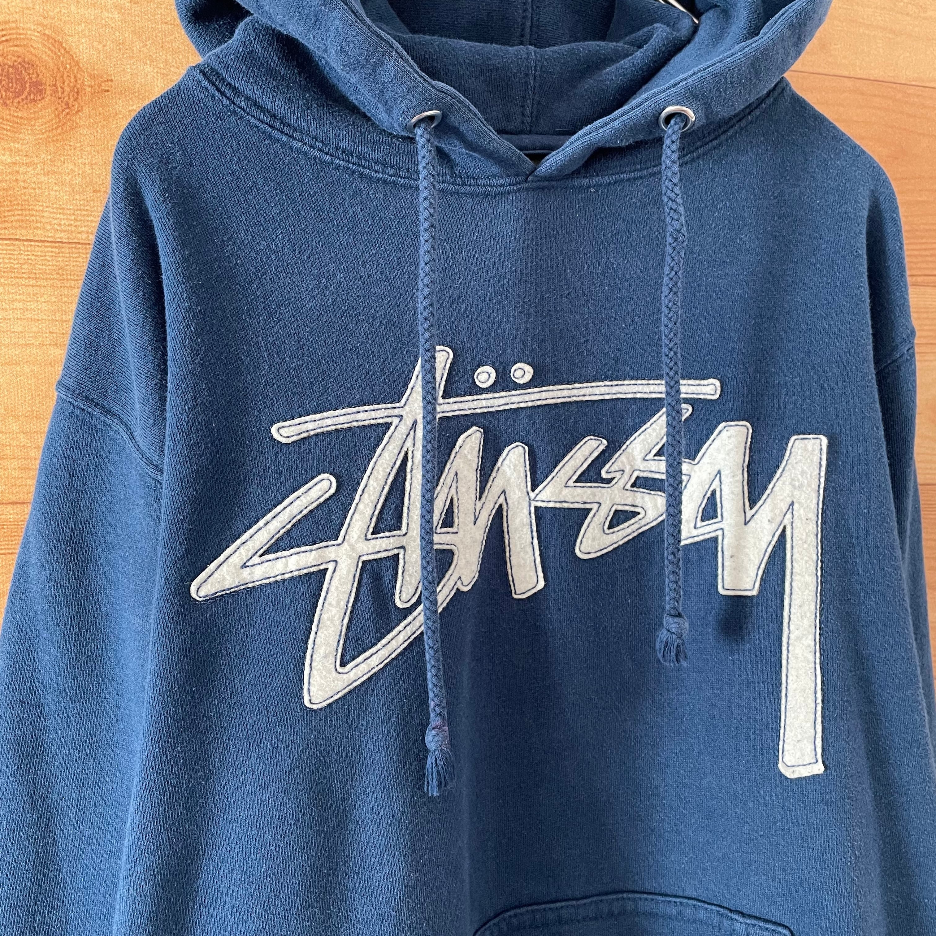 激レア】STUSSY ステューシー パーカー USA製 サーフマン 黒-