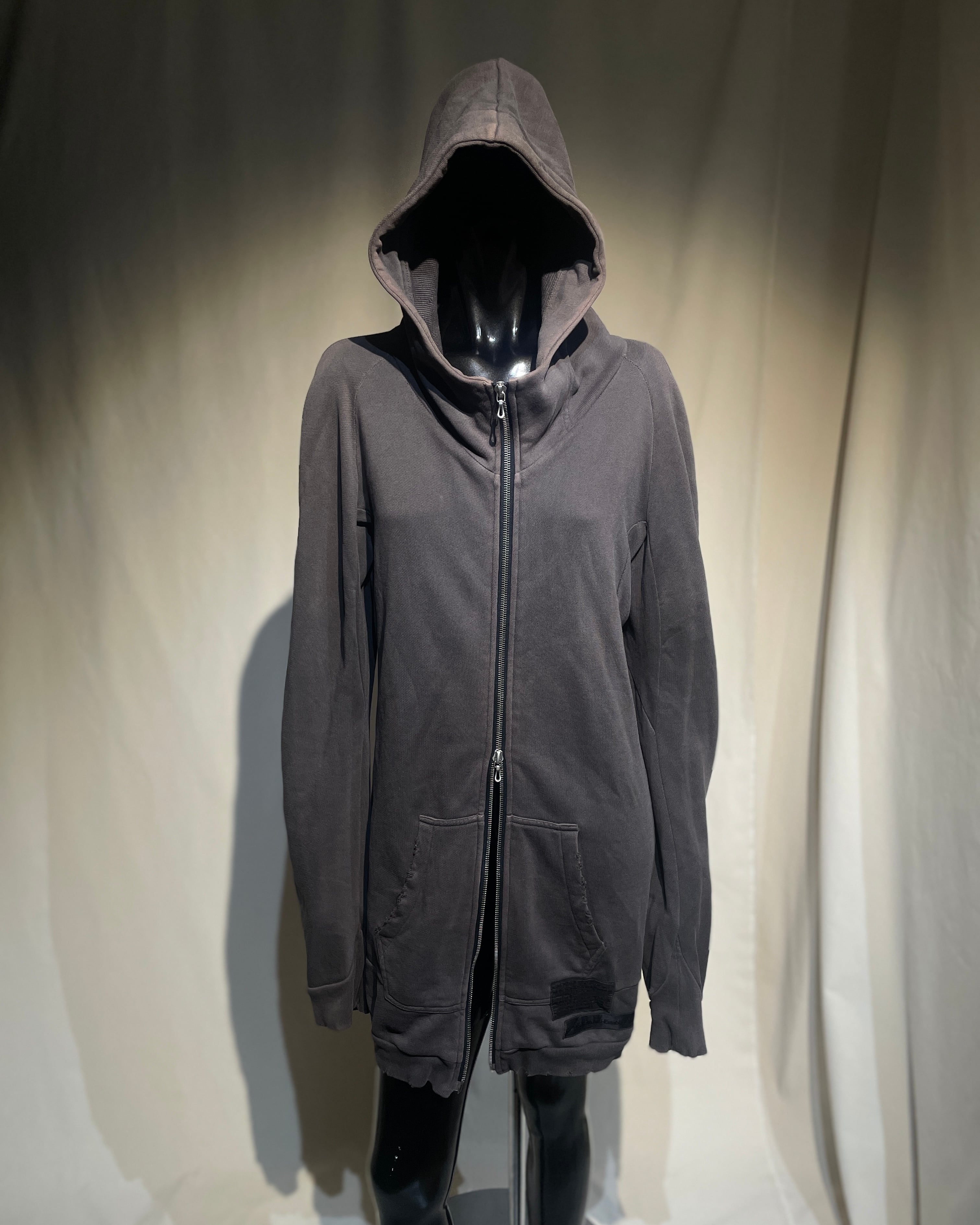 A/W2006 JULIUS - “Fixed” Layered Hem Distressed Zip Hoodie