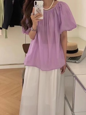 リネン混ブラウス　AJ22085-9967