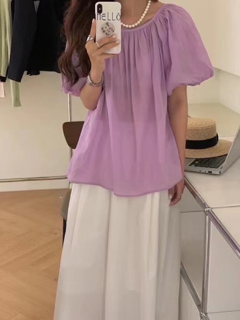 リネン混ブラウス　AJ22085-9967