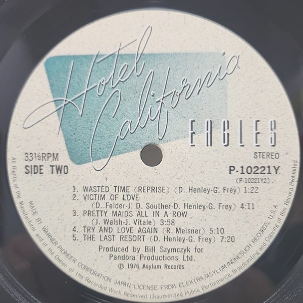 Eagles / Hotel California [P-10221Y] - 画像4