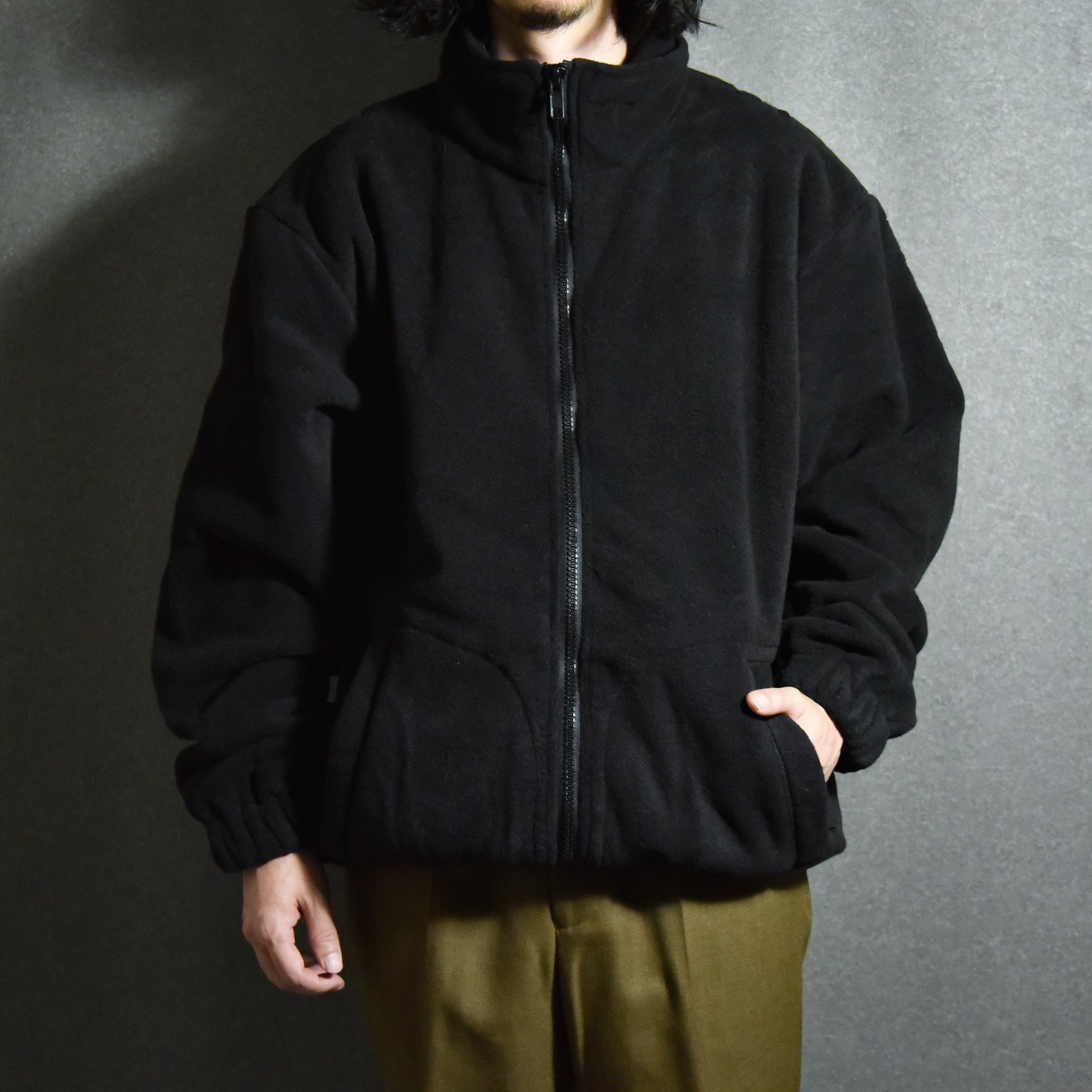 DEAD STOCK】Dutch Army Black Fleece Jacket オランダ軍 ブラック 
