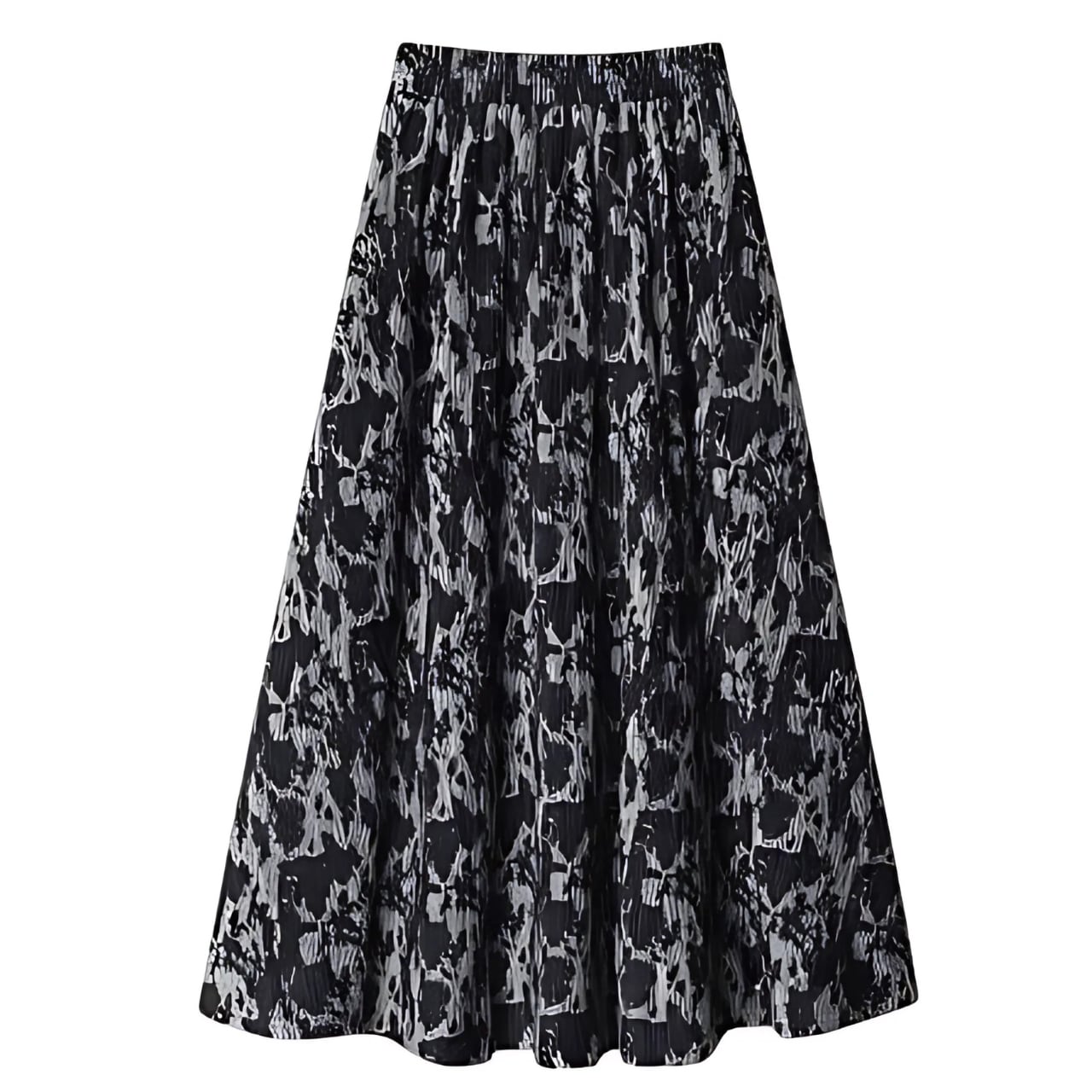 Flare Pleated Long Skirt F0127