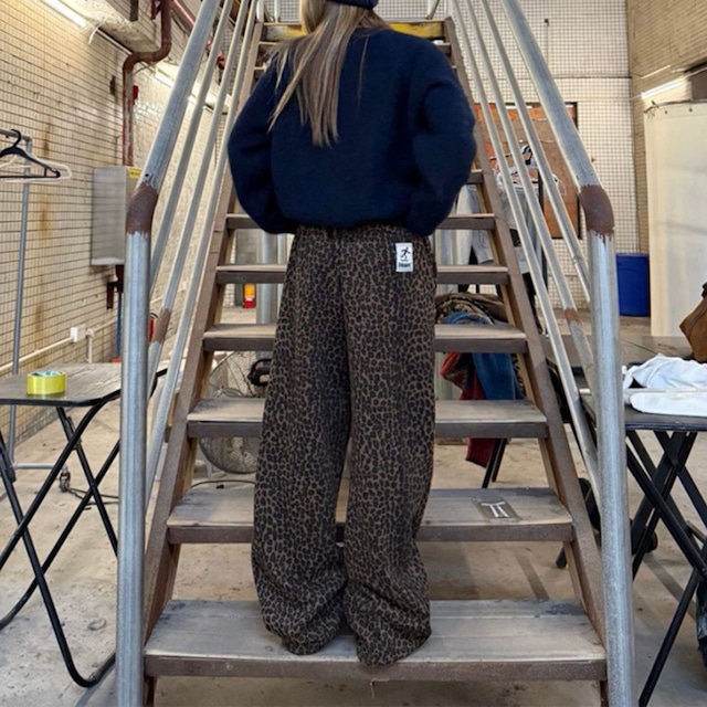 レオパードルーズワイドウォームパンツ R00725