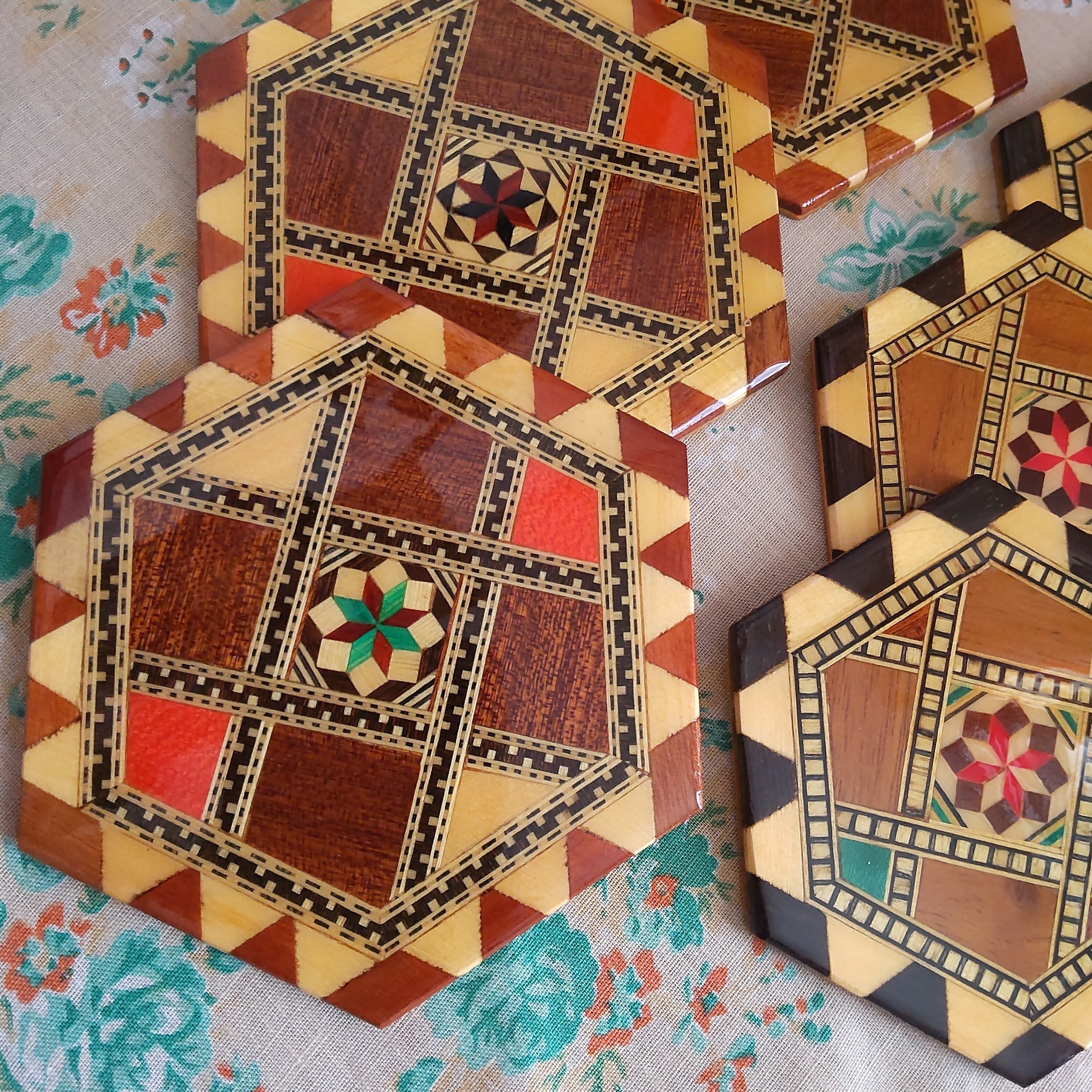 スペイングラナダ 寄木細工コースター 6枚セット | eve