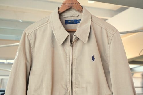 POLO Ralph Lauren zip-up cotton twill Jacket w/stencil logo | GARYO