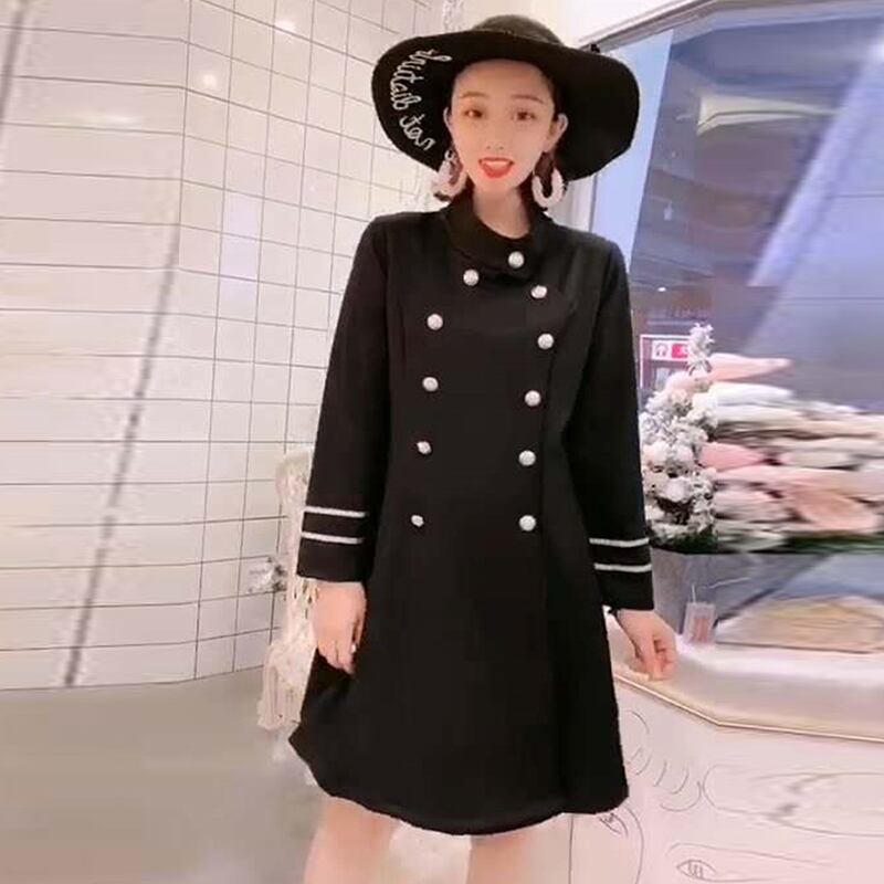 2020年秋の新しいプラスサイズの女性の脂肪mmウエスタンスタイルのウエストカバースリミングミドル丈長袖ドレス ミックスインファッション91409676451