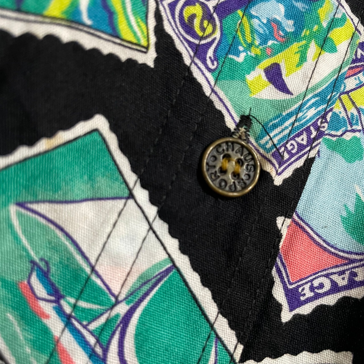 Chaus Sport 切手風プリント総柄シャツ