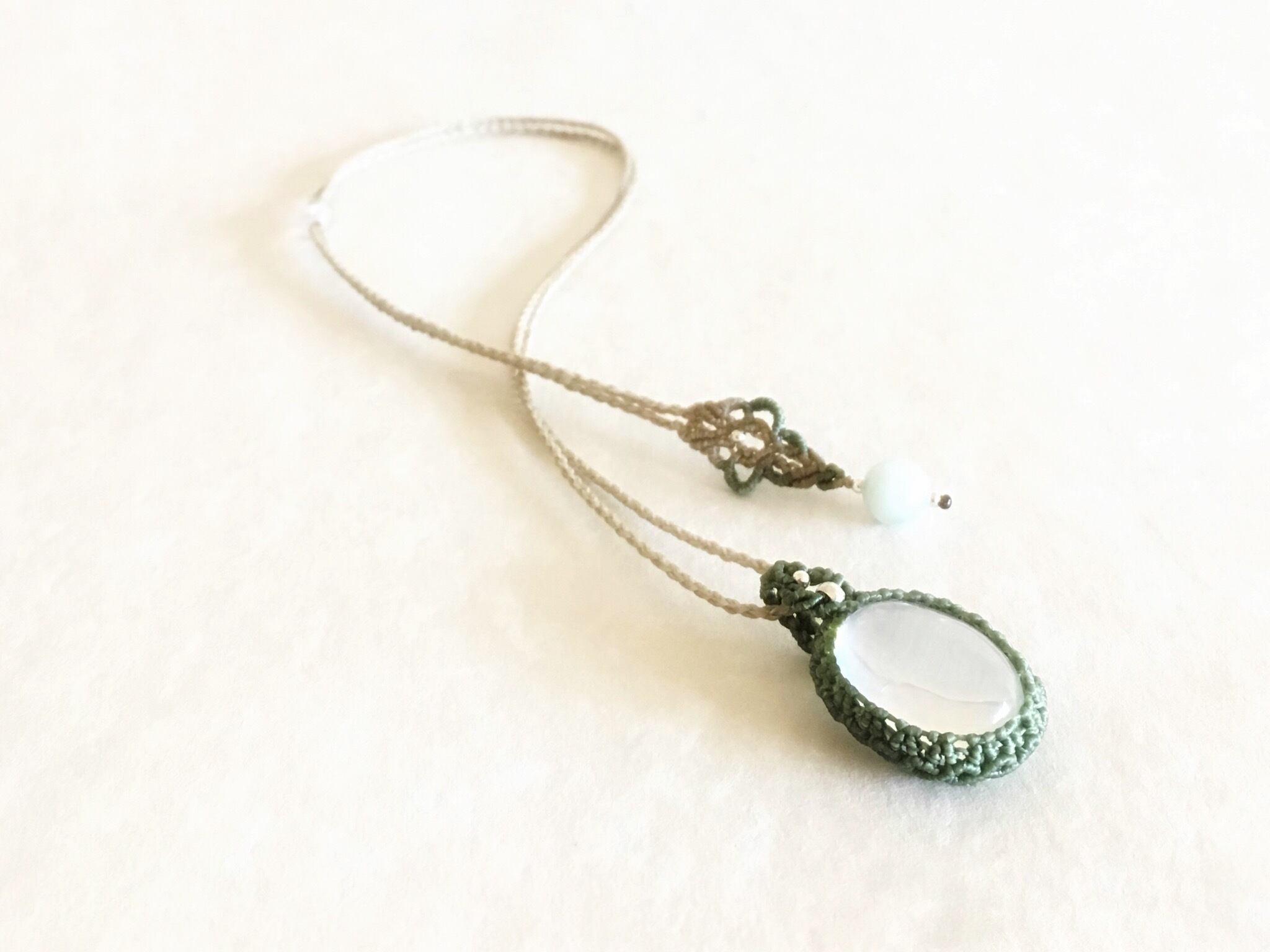 K2ムーンクォーツ macramé necklace