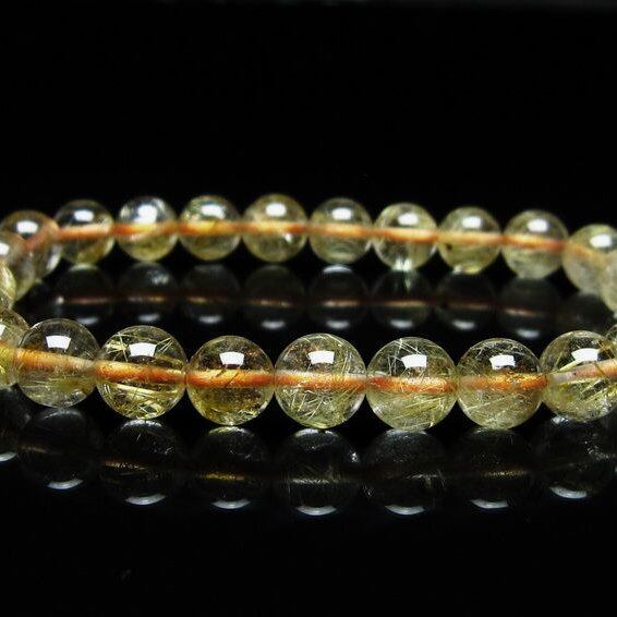 ルチルクォーツ ブレスレット 7mm タイチンルチルクォーツ タイチンルチル 一点物 メール便可 [M便 1/10] 111-49127