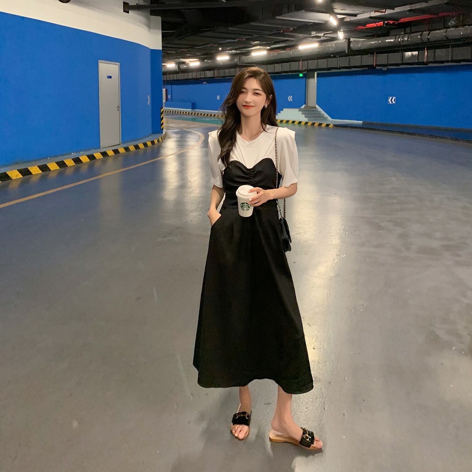 スタンダードラウンドネックトップス ドレス レトロ Oネック 6Du_Shop_Women84580886978