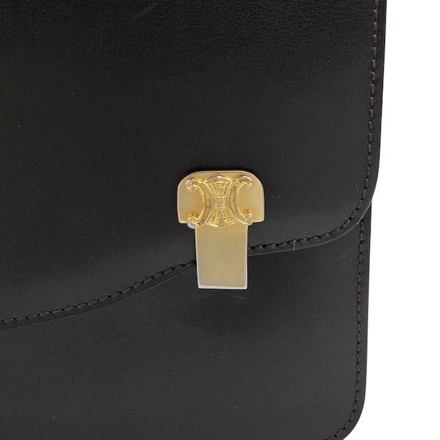 CELINE セリーヌ ショルダーバッグ ブラウン ブラゾン レザー チェーン vintage ヴィンテージ オールド 5dcbrt