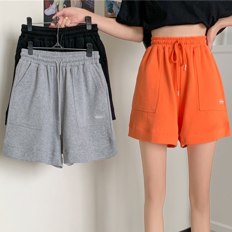 ショーツ サマー薄手ハイウェストウェストルーズソリッド カラーカジュアルパンツ 夏物 ブルマー ソリッドカラー YY-ファッション37551951925