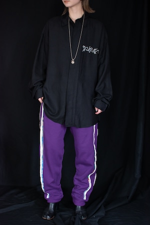 RehersalL vintage print track pants purple