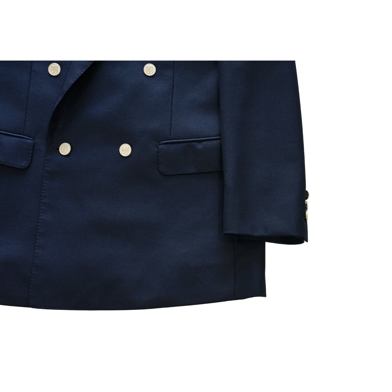 DAKS ダブルジャケット ネイビーブレザー 金ボタン M〜L程度｜NA360