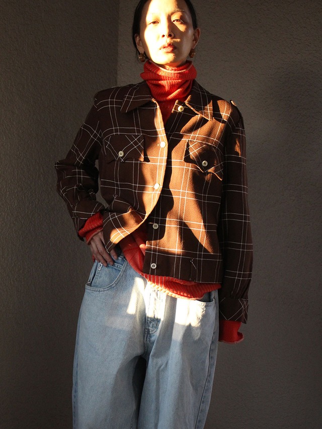 50s check shirt blouson