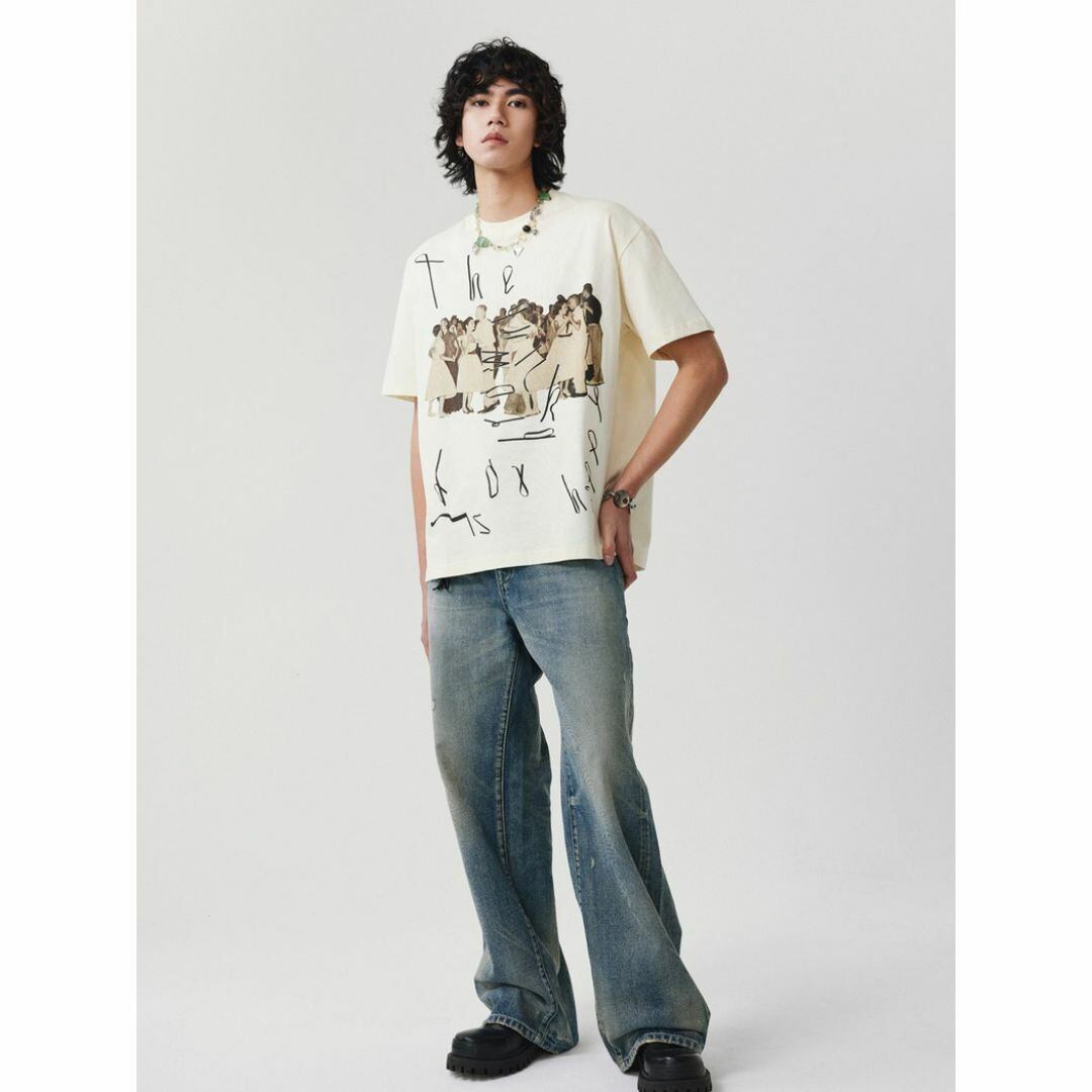 LIMPIDOCULUS ユニセックス オーバー Tシャツ 舞踏会柄 | Uturi LIMPIDOCULUS ユニセックス オーバー Tシャツ 舞踏会柄 | Uturi