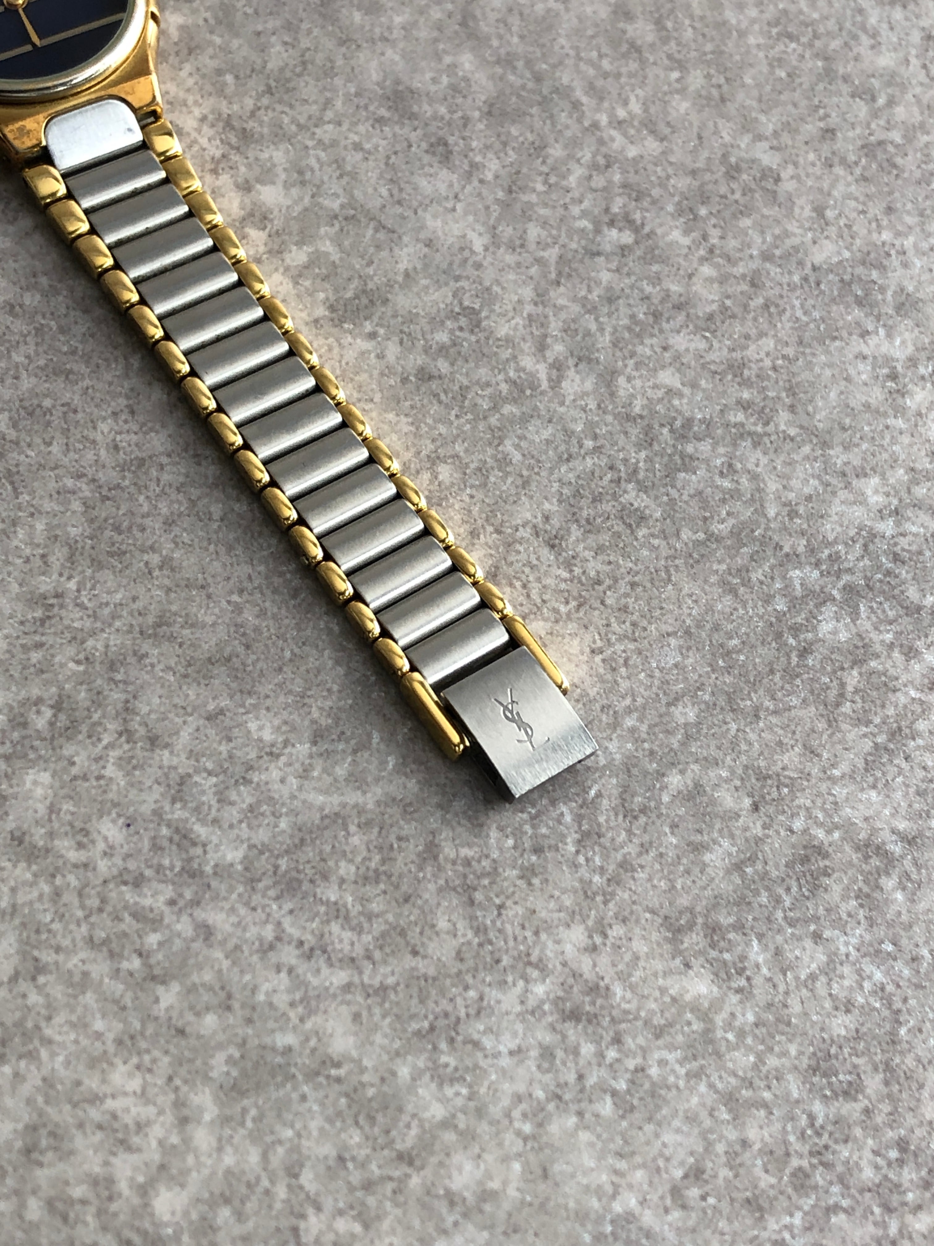 Yves Saint Laurent イヴ・サンローラン 腕時計 シルバー YSL ボーダー
