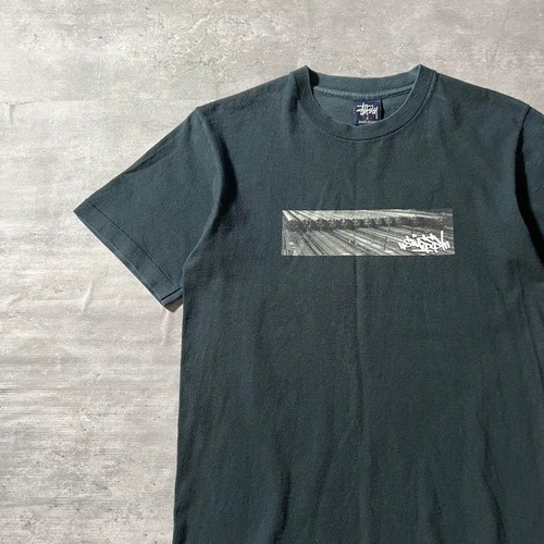 STUSSY / 90's usa製 locomotive photo T-shirt size S