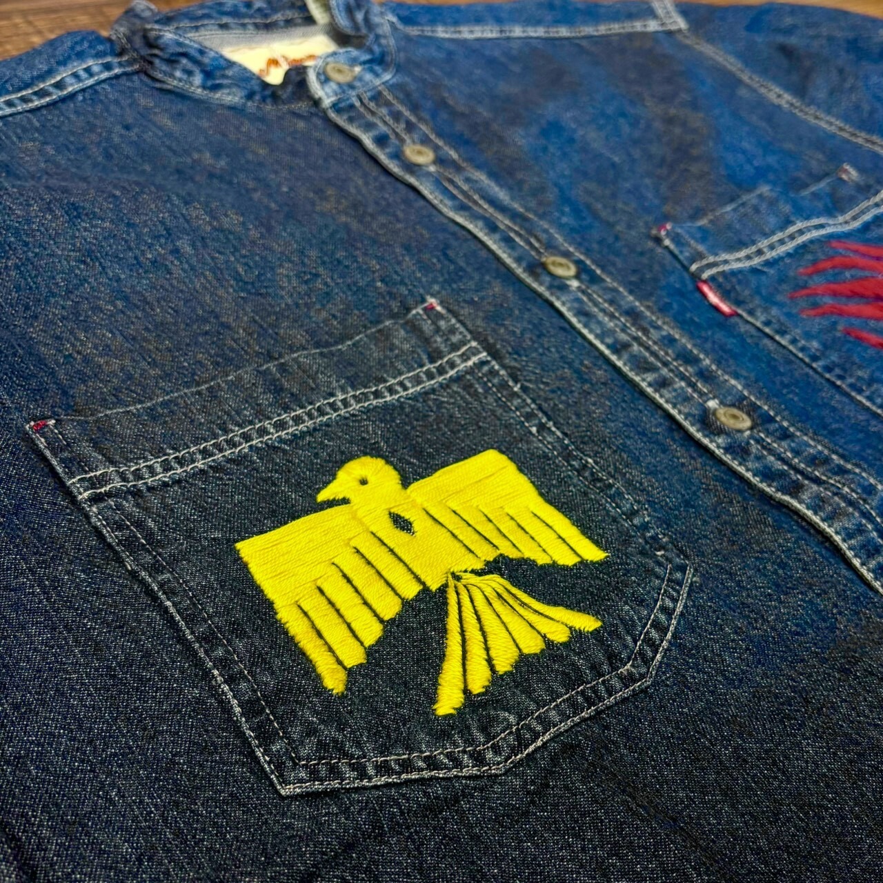 ナスングワム【Nasngwam】Indian motif Denim Shirt　Sサイズ - 3