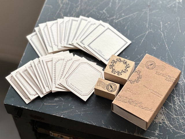 【限定販売】 FRAME mini card ＆ stamp SET (Brown box）
