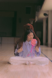 bi-tone frill strap Pink×Pink