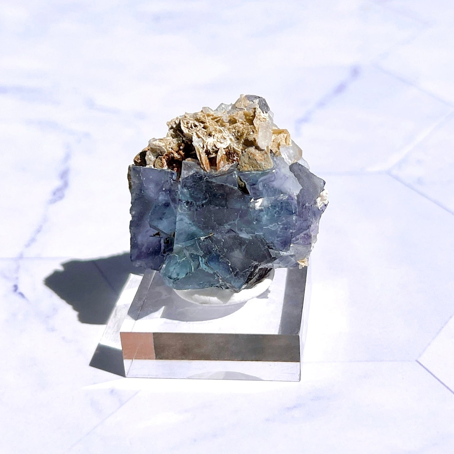 中国 湖南省 ブルーフローライト G-705 天然石 原石 鉱物標本 鉱石 蛍石
