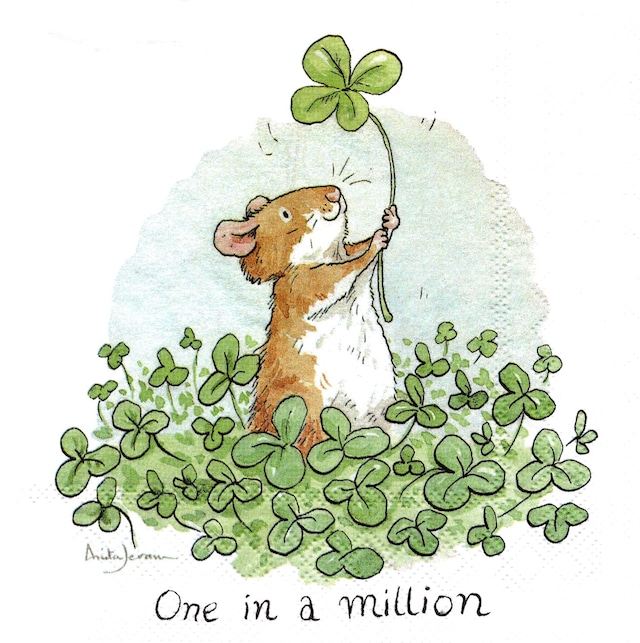 【IHR】バラ売り2枚 ランチサイズ ペーパーナプキン ONE IN A MILLION ホワイト Anita Jeram