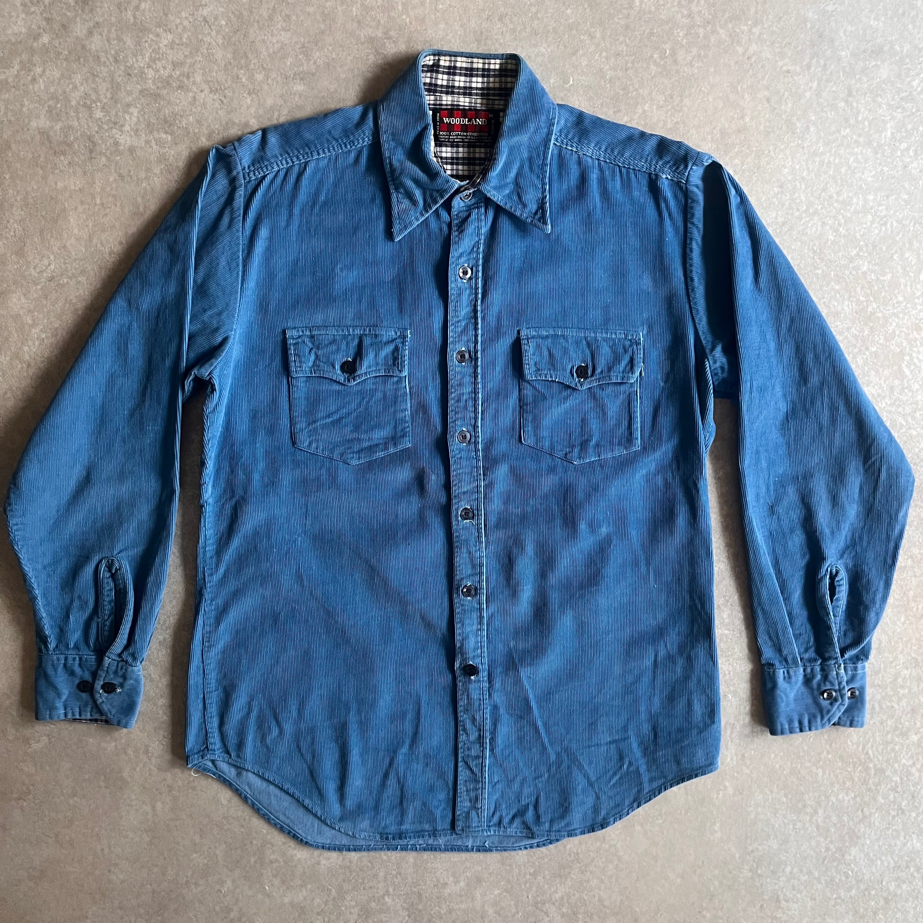 1970s~ WOOD LAND L/S Corduroy Shirt M H707