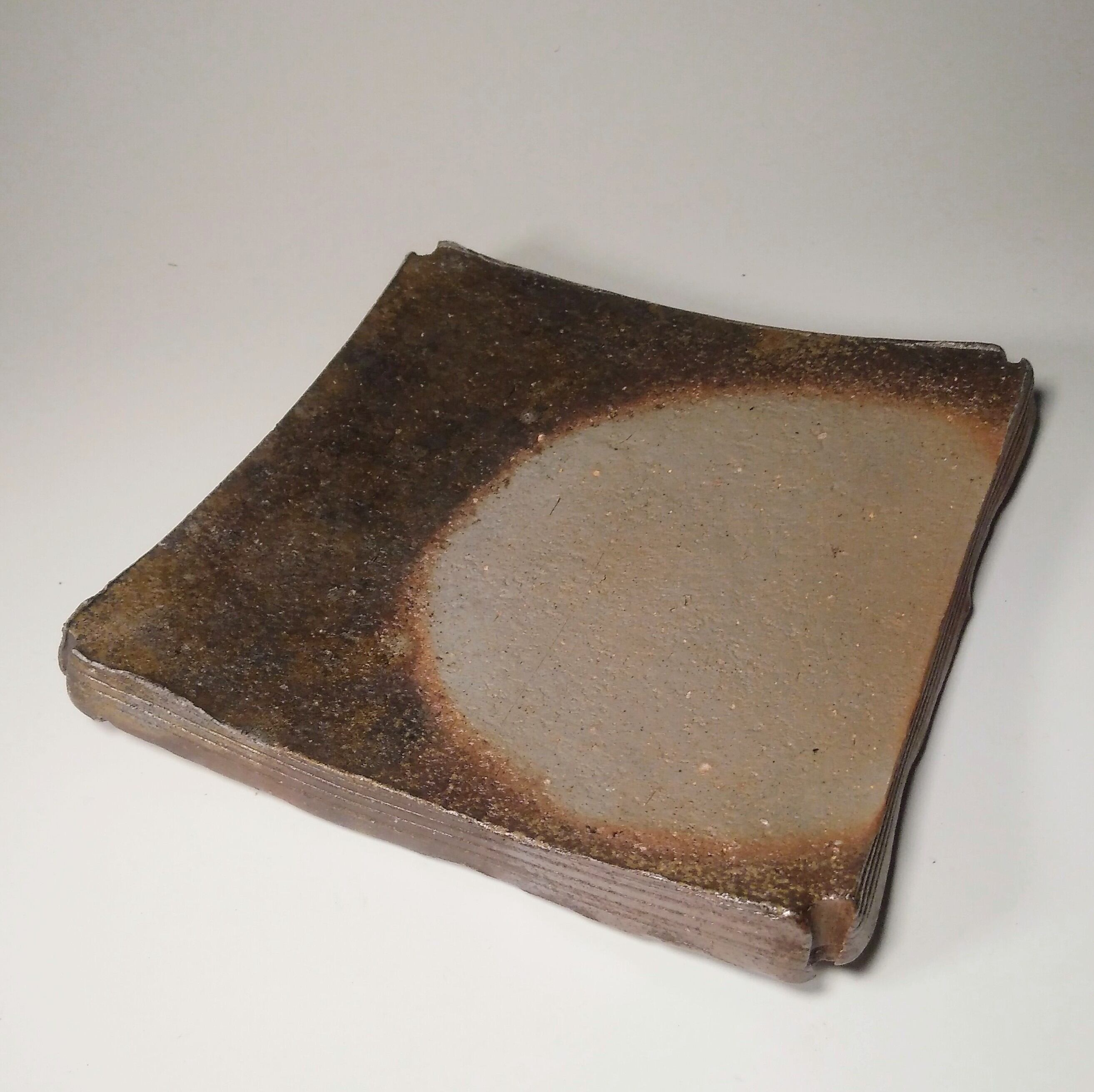 備前窯変角皿 Bizen square plate | 備前焼 金重潤平