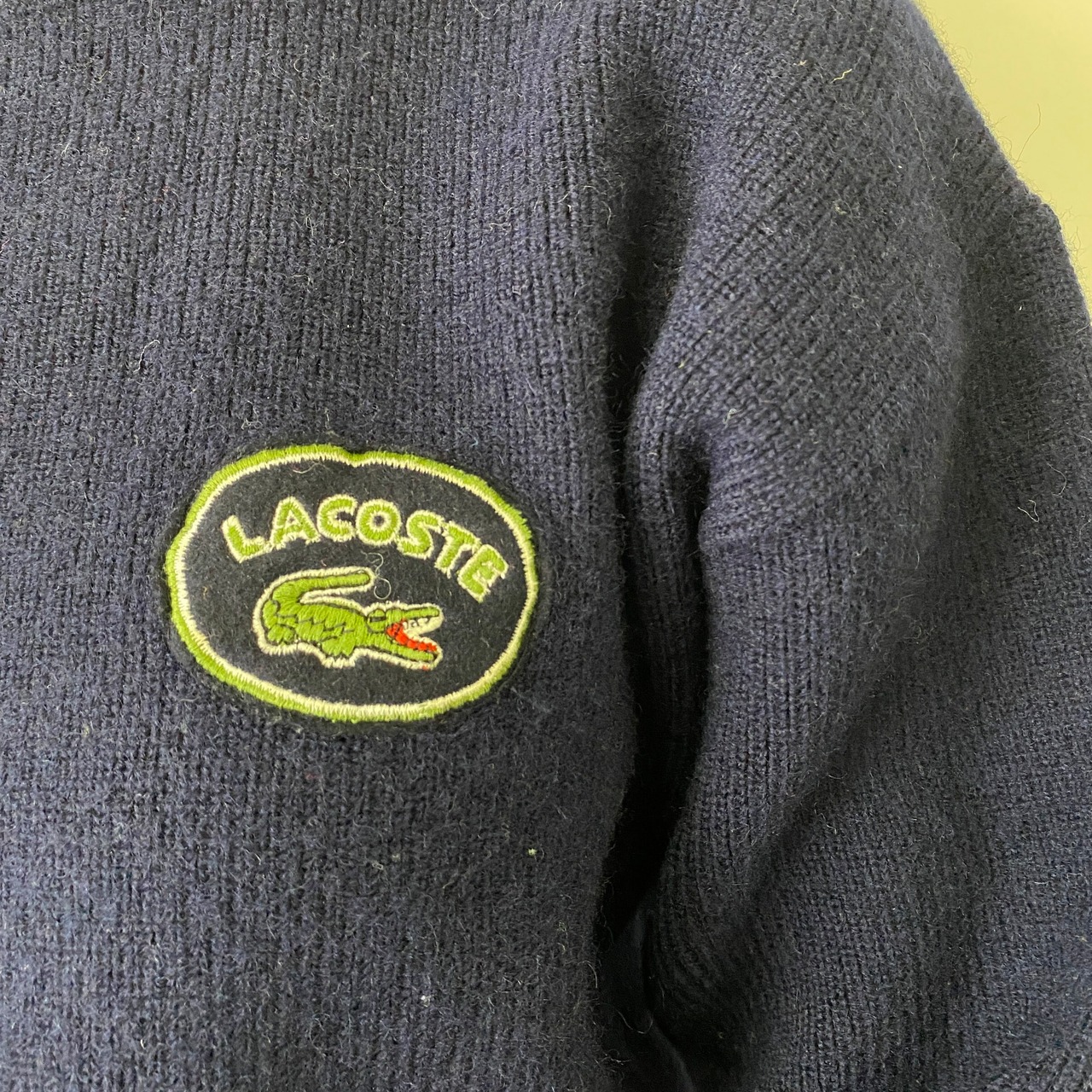 70年代 フランス製 LACOSTE ラコステ ワンポイントロゴ刺? クルー