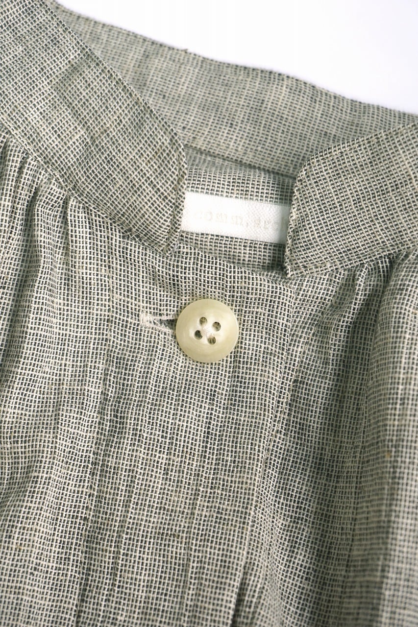 Antique Check Fly-Front Blouse