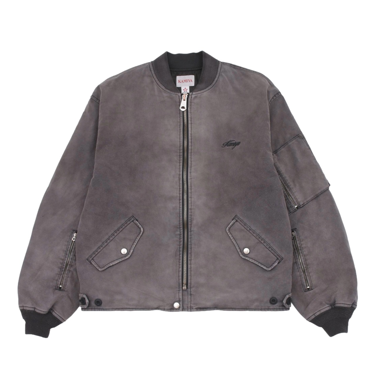 【KAMIYA】Embroidered Heavy Sun-Faded Flight Jacke - 1