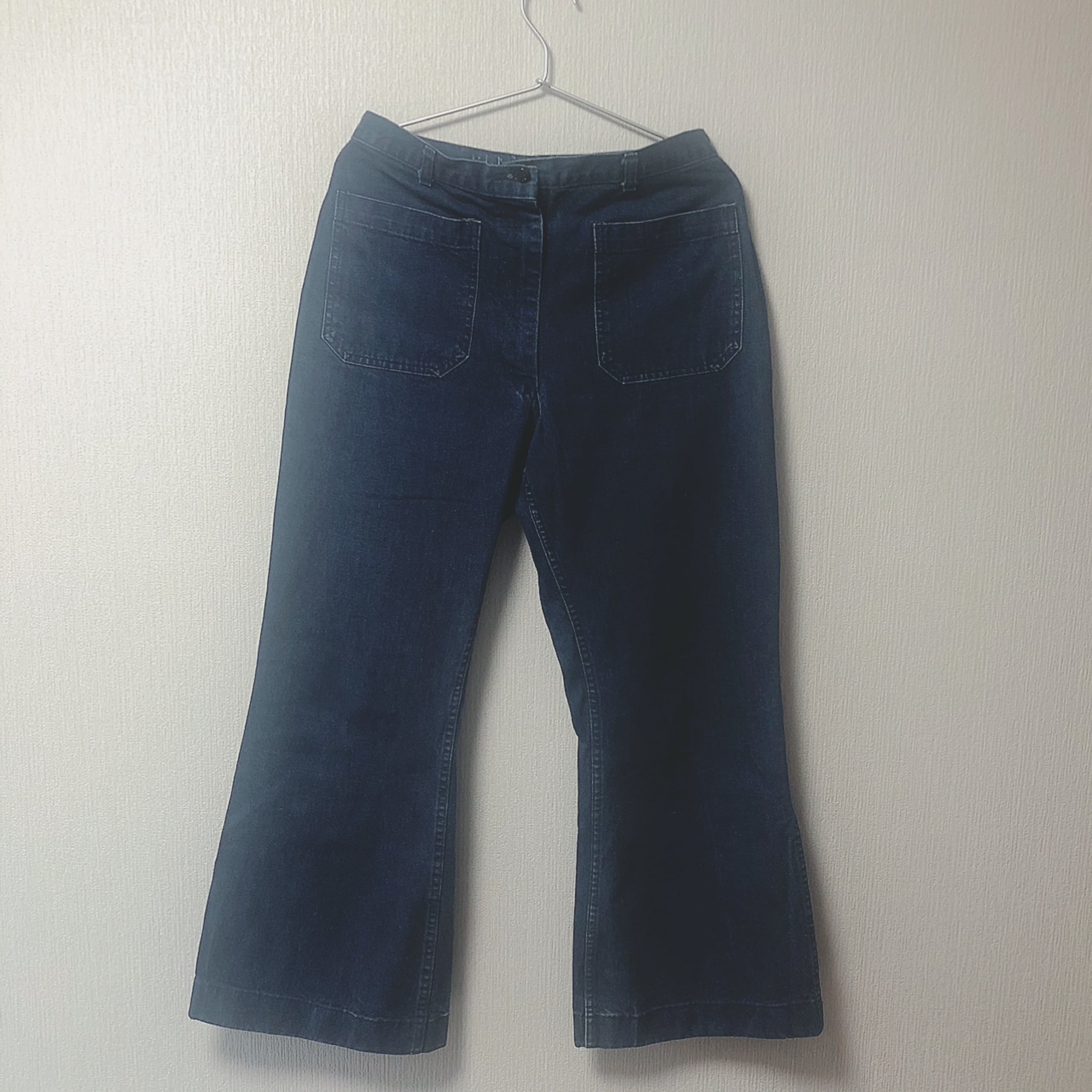 s 濃紺 U.S.Navy sallor flare denim pants 米軍 海軍 デニム フレア