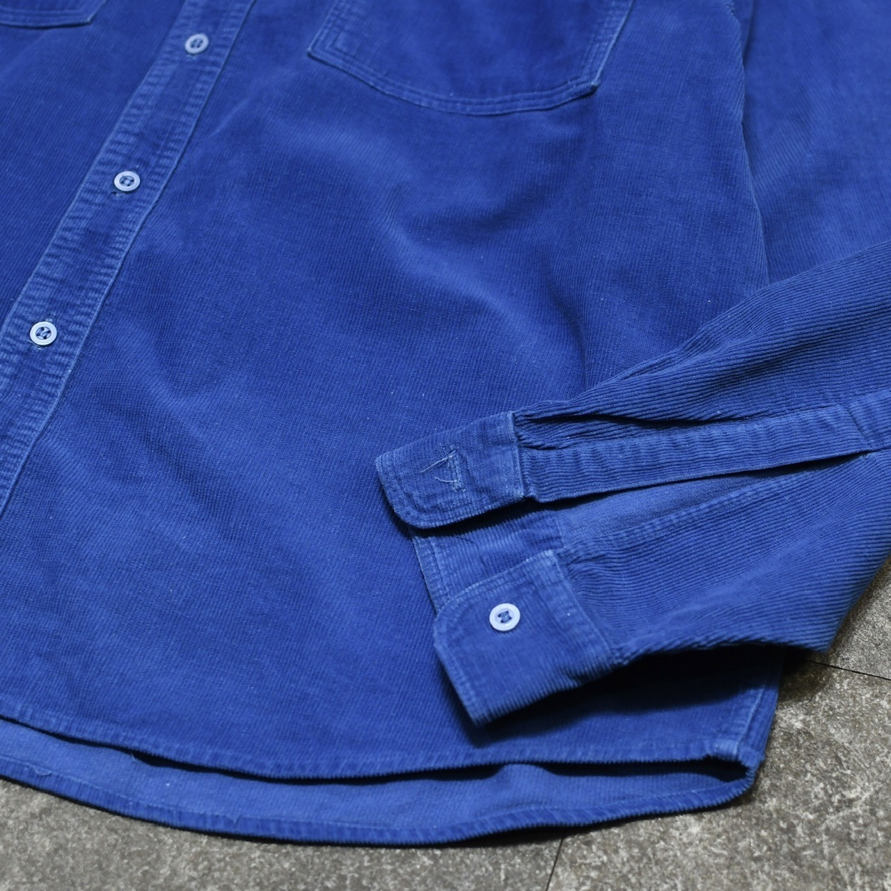 double pocket corduroy shirt blue