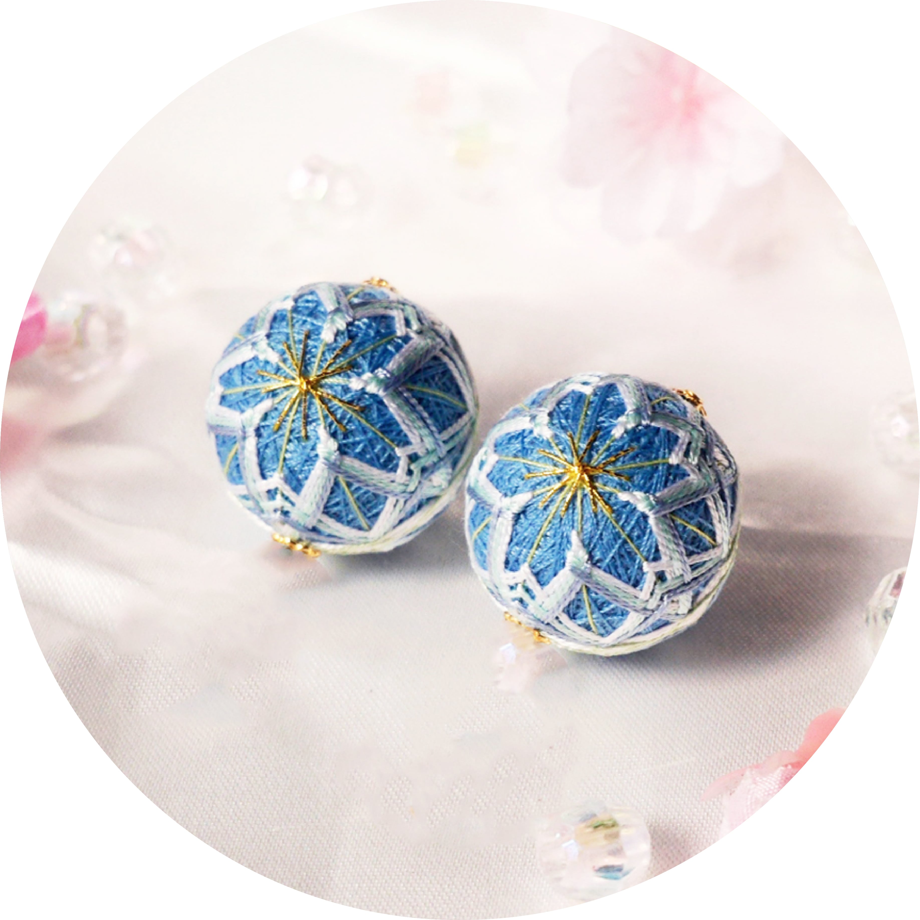ちか 手毬ピアス5点 ピアス/イヤリング】桜てまり -空桜- 2.0 | はれてまり｜ HAReTEMARI