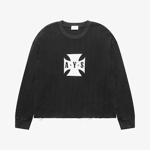 ASKYURSELF / destroyer cross waffle LS tee black