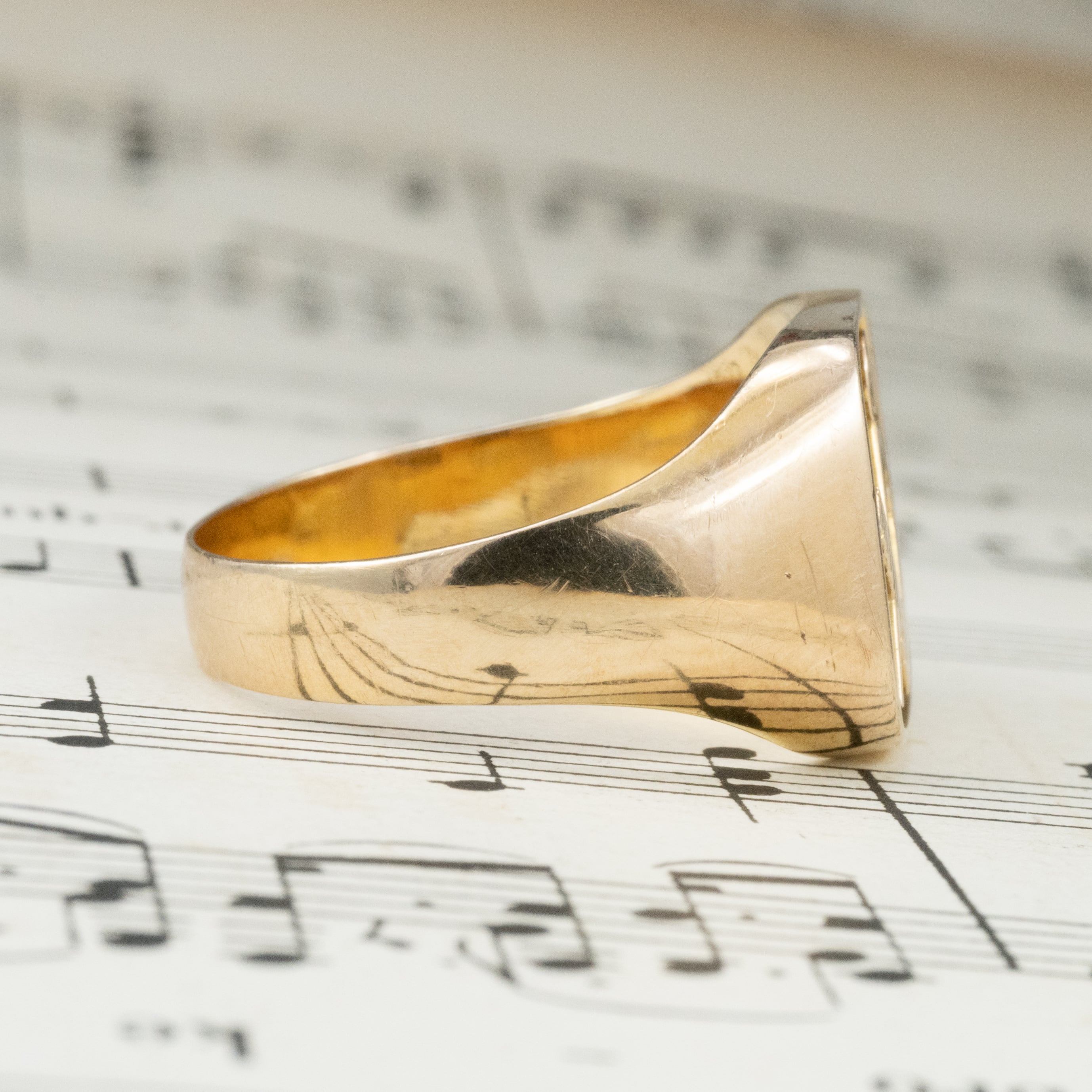 イギリス ヴィンテージ リング K9 フリーメイソン モチーフ シグネット