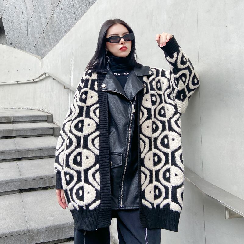 ジャケット オータムウィンタースタンダードカジュアルニットレザー レトロ 秋物 冬物 ステッチ ラブタオタオダレンハウス1096101685