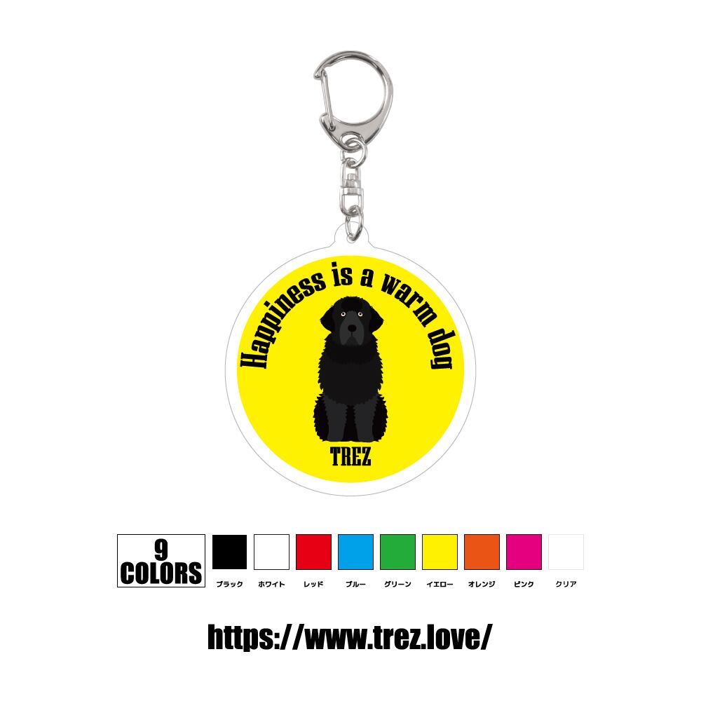 全9色 名前入り ニューファンドランド アクリル 迷子札 ネームタグ キーホルダー