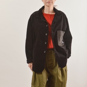 【２色】WYTE (ワイト)　レザーパッチコーデュロイジャケット　色：アイボリー、ブラック　商品番号：12-10820