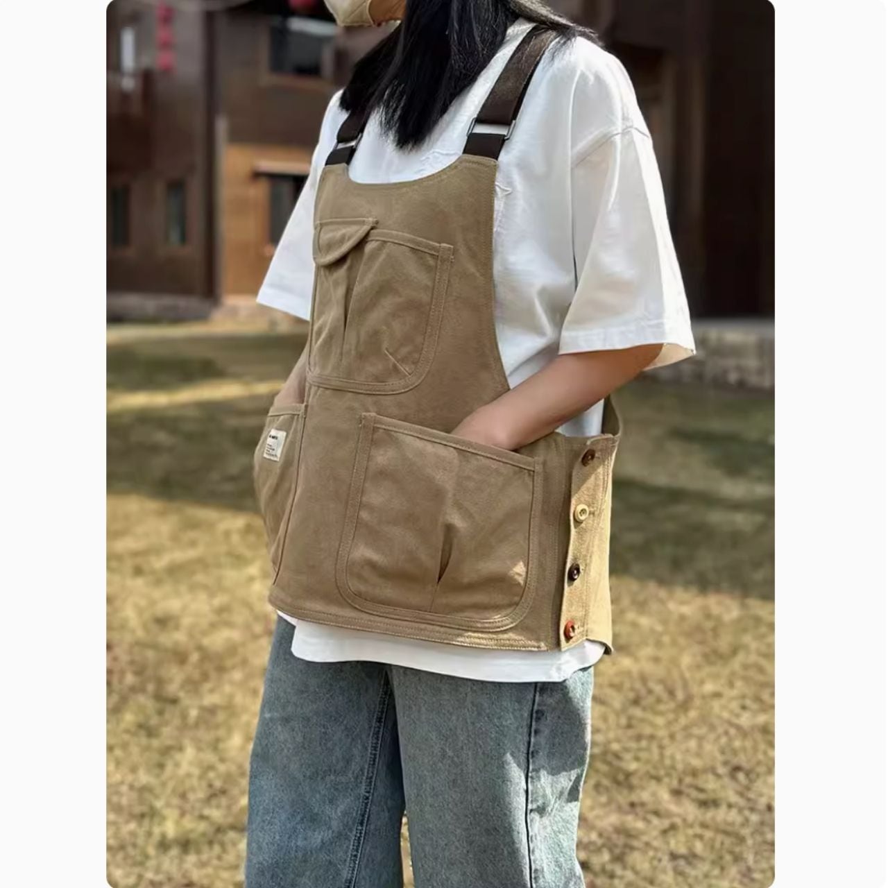 2wayキャンプベスト（エプロン付き） LA-HP11022 LOGO制定可能 | 俺の