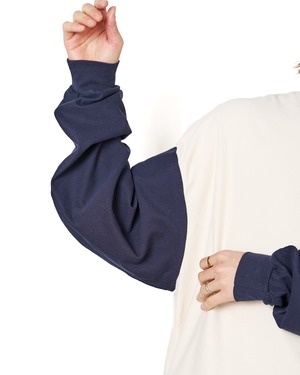 refomed "REVERSIBLE L/S TEE〔OFF×NAVY〕"