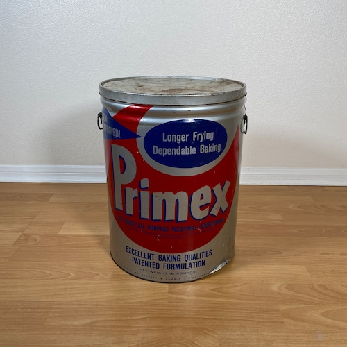 #739 アメリカ ビンテージ Primex メタル缶 蓋付き 収納