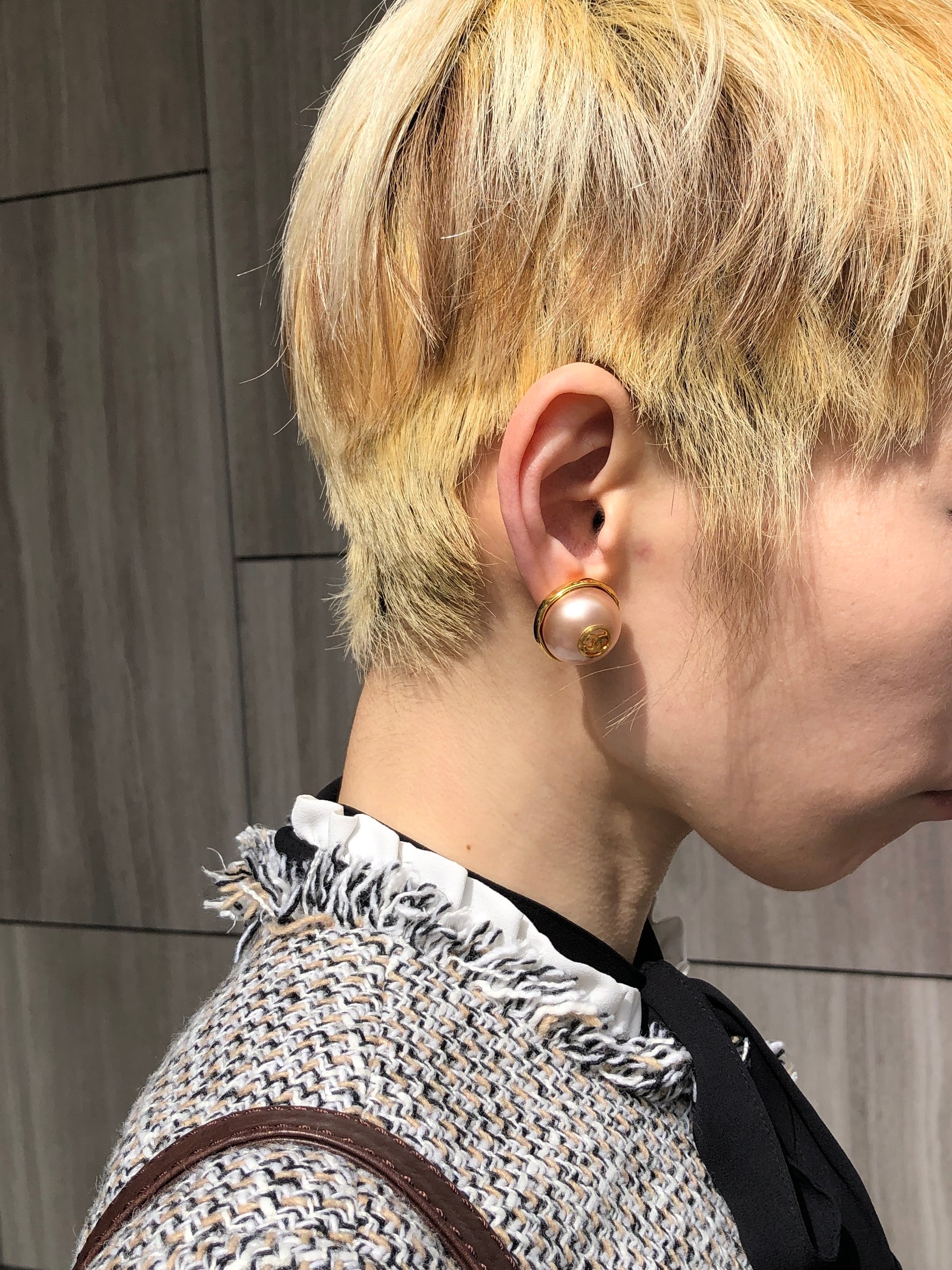 CHANEL シャネル イヤリング ピンク×ゴールド ココマーク パール CHANEL シャネル イヤリング ピンク×ゴールド ココマーク パール