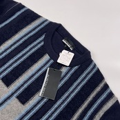 新品 タグ付き AUSTIN REED オースチンリード ストライプ柄 ニット セーター L/ネイビー系 メンズ